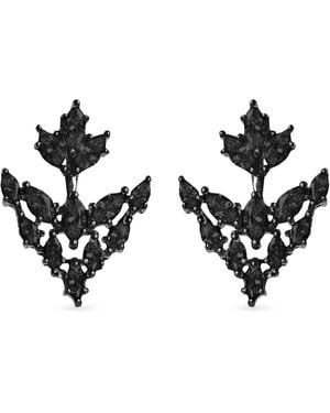 SALLY SKOUFIS Renaissance Cascade Earrings With Made Cz Diamond Stimulant - Black