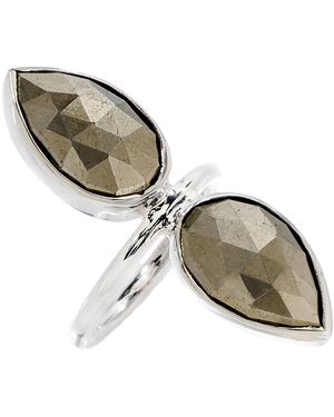 Heather Hawkins Jewelry Double Lotus Beauty Semi-Precious Custom Cut Gemstone Ring - Metallic