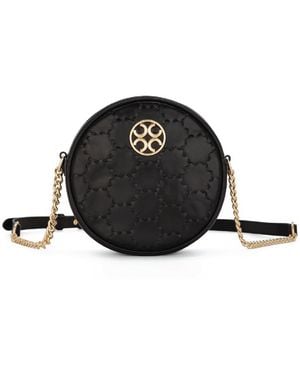 Orange Cube Quilted Impressions Round Bag - Black