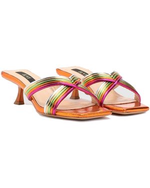 Ilvi Jovana Leather Heeled Slide - Pink