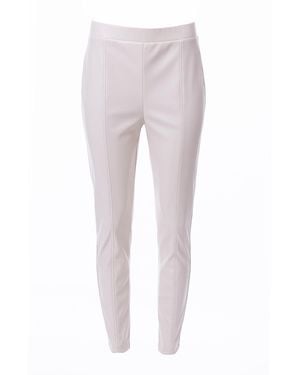 Carloslines Neutrals Pu Leather Skinny Cigarettes Pant - Purple
