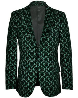 DAVID WEJ Washington Floral Jacquard Blazer – - Green