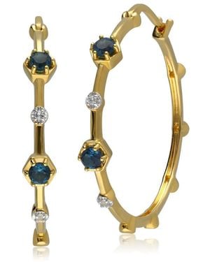 Gemondo Modern Glam Topaz Hoop Earrings - Blue