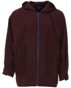 MOE Burgundy Zip Hooded Jacket - Purple