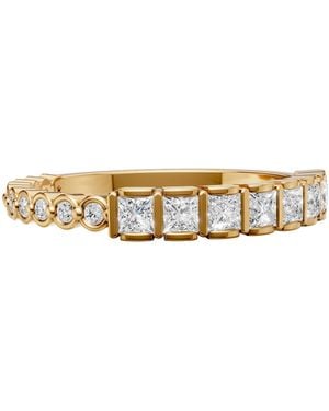 Aya Fine Jewelry Princess & Round Lab Diamond Band Ring 0.48 Ctw - Metallic