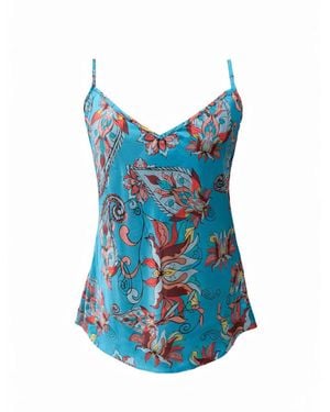 Janara Jones Floral Print Ivy Cami Top - Blue