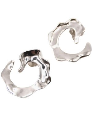 Daria Pacelli Jewelry Spyral Sculptural Sterling Earrings - Metallic