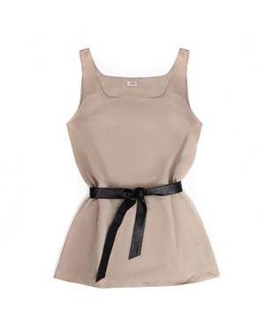 Victoria Slavinskaia Neutrals Silk Mini Dress - Brown