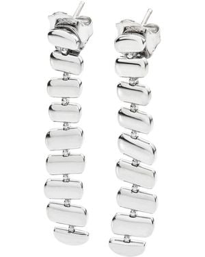 Lucy Quartermaine Solid Sterling Egyptian Temple Long Earrings - White
