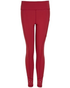 Perky Peach High Rise Laser 7/8 Leggings - Red