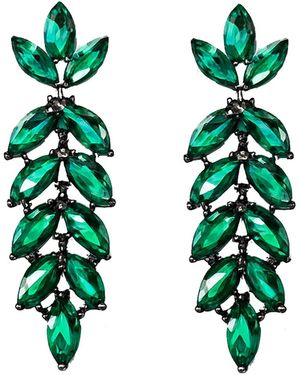 Maison De Gala Emerald Vine Drop Earrings - Green