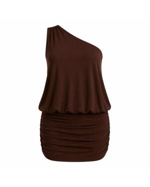Maison De Gala Elara Mocha Mini Dress - Brown