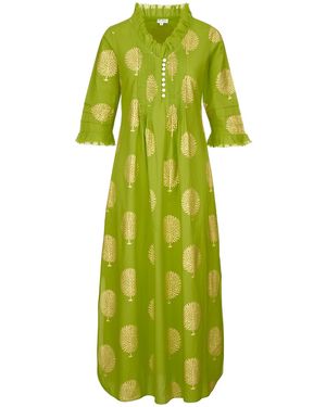 At Last Cotton Annabel Maxi Dress - Green