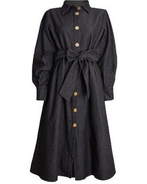 James Lakeland Denim Shirt Dress With Belt - Black