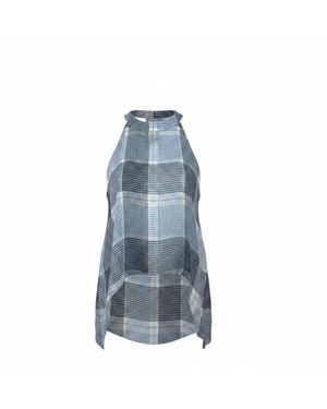 SNIDER Plaid Angle Top - Blue