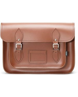 Zatchels Handmade Leather 16 Inch Satchel - Pink