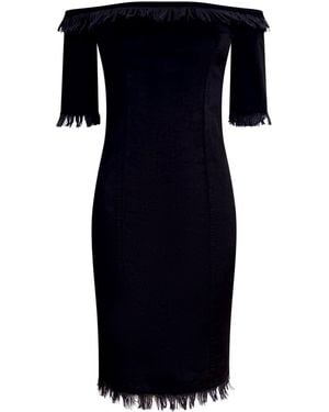 Why Mary Raise The Bar Boat Neck Velvet Dress - Blue