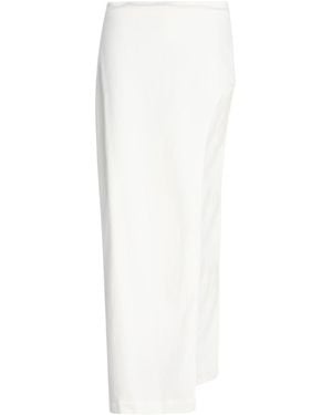 Circular Path Denim Maxi Skirt - White