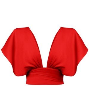 Sanctumum Amber Wrap Top - Red
