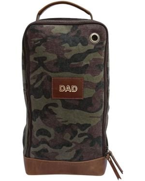 VIDA VIDA Canvas & Leather Trim Golf Football Boot Bag - Black
