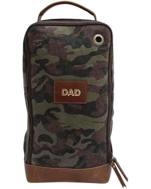 VIDA VIDA Canvas & Leather Trim Golf Football Boot Bag - Black