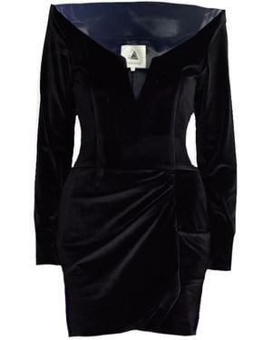 Mirimalist Maleficent Velvet Mini Dress - Black