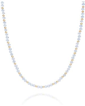 Nellou Jewellery Jewel Bead March Birthstone Necklace Plated Sterling - Metallic