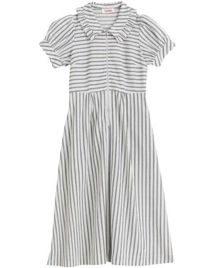 Louche Yassine Ticking Stripe Midi Dress - White