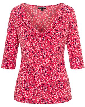 Farinaz Fab Metallic Coral Pattern - Red