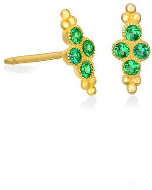 Myrto Katramadou Jewellery Royal Bloom – Emerald Blossom Studs - Green