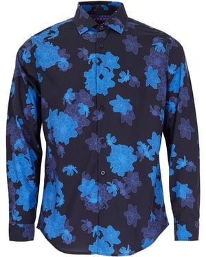 lords of harlech Norman Softbloom Shirt - Blue
