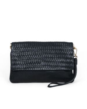 Hides Leather Co. Minimalist Leather Crossbody Travel Pouch - Black
