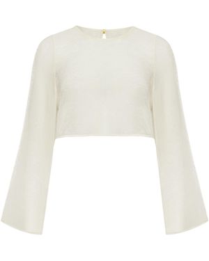 Adriana Pappas Designs Vienna Top Champagne - White