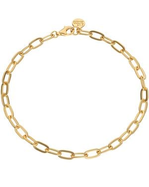 Lily Charmed Plated Chunky Oval Link Charm Bracelet - Metallic