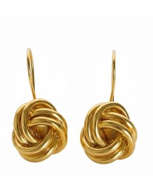 Silver & Elegant Co. Sculptural Knot Drop Earrings, 22K-Plated Bronze - Metallic