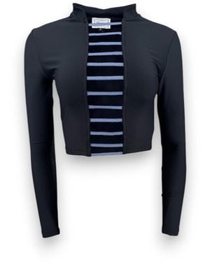 Monzlapur New York Cropped Top With Straps - Blue