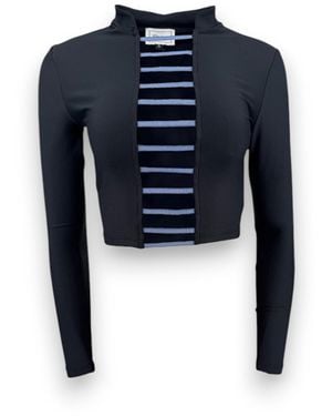 Monzlapur New York Cropped Top With Straps - Blue