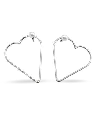 Silver Moon Sterling Earrings – Heart - Metallic
