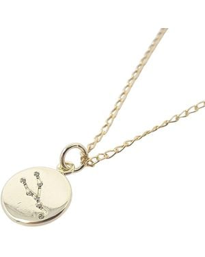 Harfi Taurus Plated Constellation Star Map Pendant Charm Necklace - Metallic