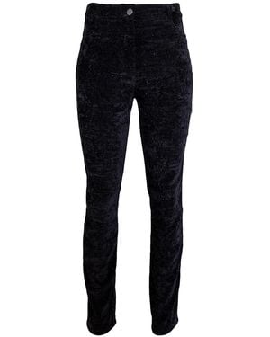 Lalipop Design Straight-Leg Velvet Trousers With Embellished Side Trim - Black