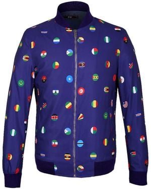 DAVID WEJ African Nation Bomber Jacket – Royal - Blue