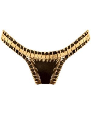 Luxsea Swimwear Celeste Shimmer Crochet Bikini Bottom - Brown