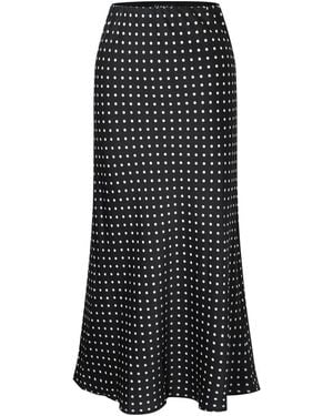 Smart and Joy Straight-Cut Midi Skirt With Print - Black