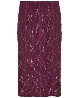Audrey Vallens Selene Lace Pencil Skirt - Purple