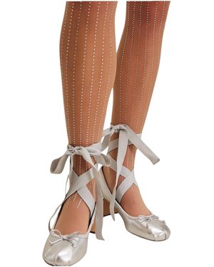 HIGH HEEL JUNGLE by KATHRYN EISMAN Neutrals Linear Crystal Tights - Brown