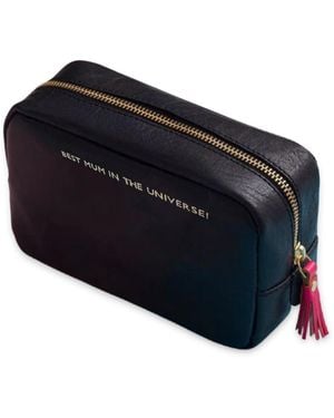 VIDA VIDA Leather Make-Up Bag With Tassel- Best Mum - Blue