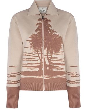LOVEIST STORE Neutrals The Casa Zipper Knitting Cardigan - Brown