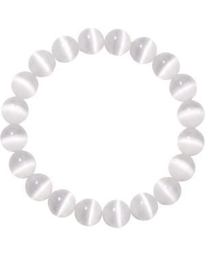 seree Manifest Collection Intuition Cat's Eye Beaded Bracelet - White