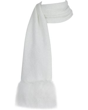 Miss Circle New York Selma Wool-Blend Ribbed Knit Scarf - White