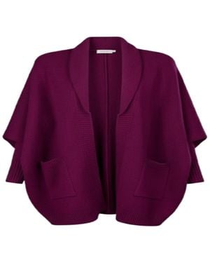 Saachi Open Front Oversized Cardigan Jumper - Purple